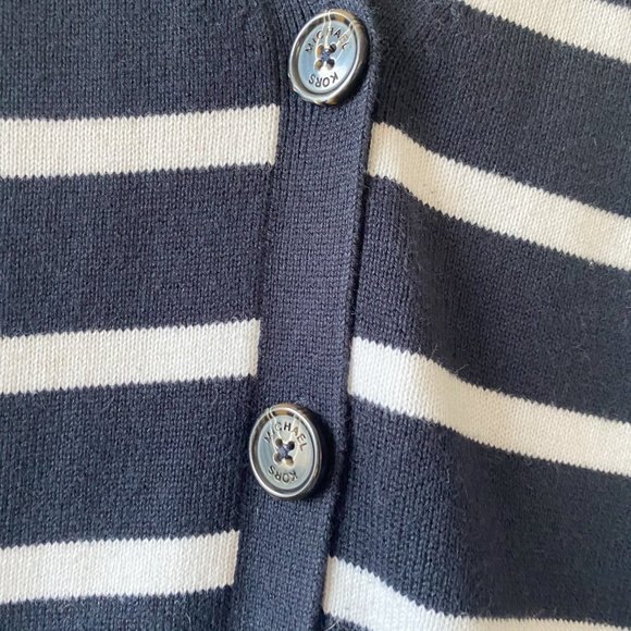 MICHAEL Michael Kors Striped Button front Angora Blend Cardigan MP - Picture 2 of 13